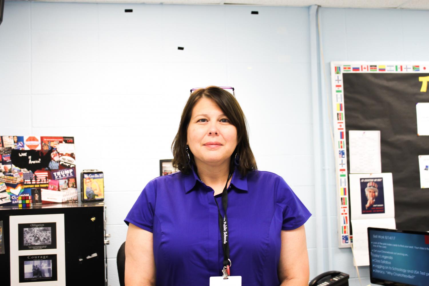 Ms.Brown in her classroom. (Photo by Brook Jankowski)