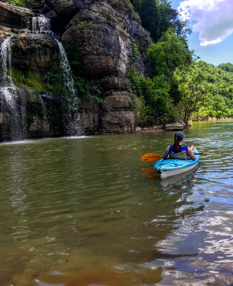This photo by Carrie Collins (12) was captioned, Yakin on the KY River. 