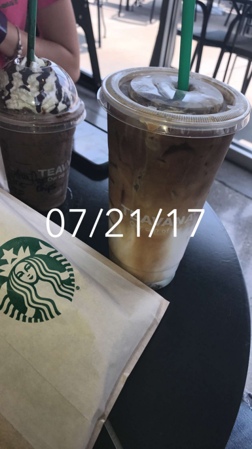 The Iced Coconut Milk Mocha Macchiato and the Double Chocolate Chip Deal with Extra Chocolate Chips 