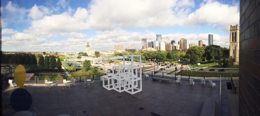 View of downtown Minneapolis from the rooftop of the Walker Art Center (Picture by Kennedy Johnson)
