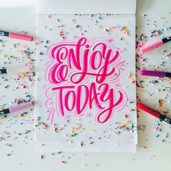 A colorful example of hand lettering 