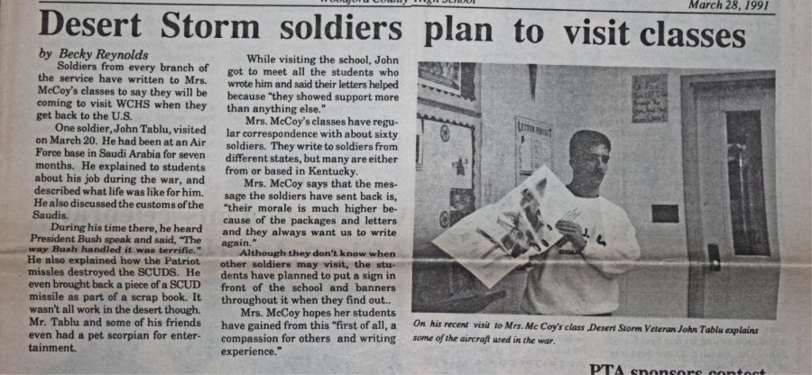 Soldiers from every branch came to the school and spoke about Desert Storm.