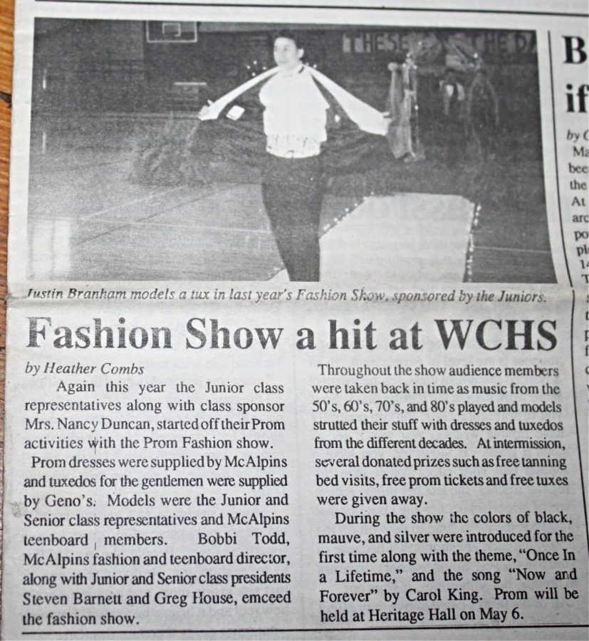 WCHS had a fashion show during prom.