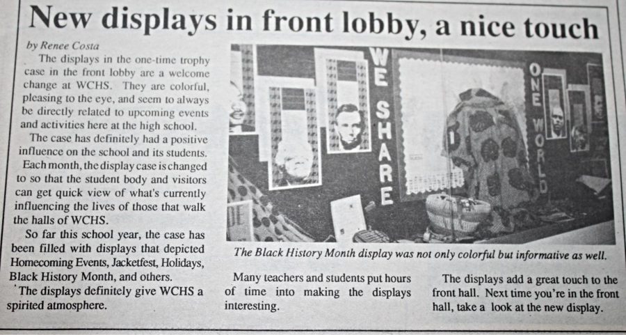 WCHS decorated the lobby where the office is for Black History Month.
