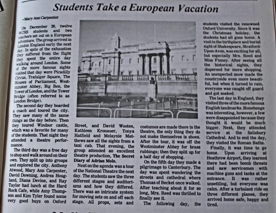 12 Students in December 29,1987 went to Europe and got to see what Europe is about.