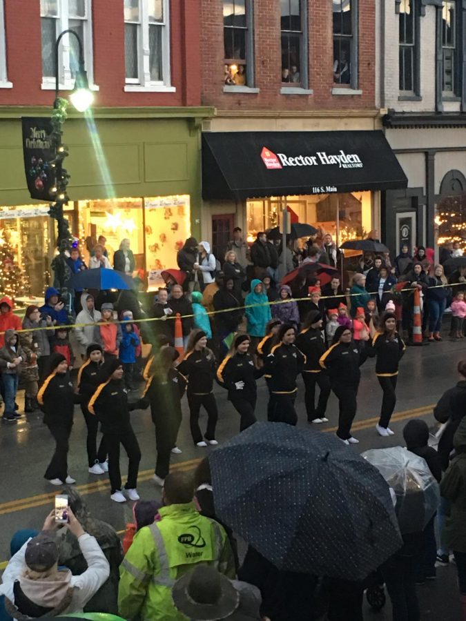 The Woodford County Middle School Dancing Divas dance in the parade and represent their school.