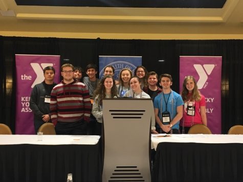 The Y-Club Seniors enjoy their last moments at the KYA conference at the Marriott Hotel in Louisville on Saturday, Nov. 17, 2018.