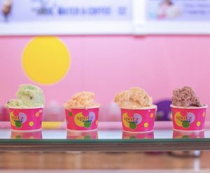 Four mouthwatering cups of Gelato from Spotz Gelato.