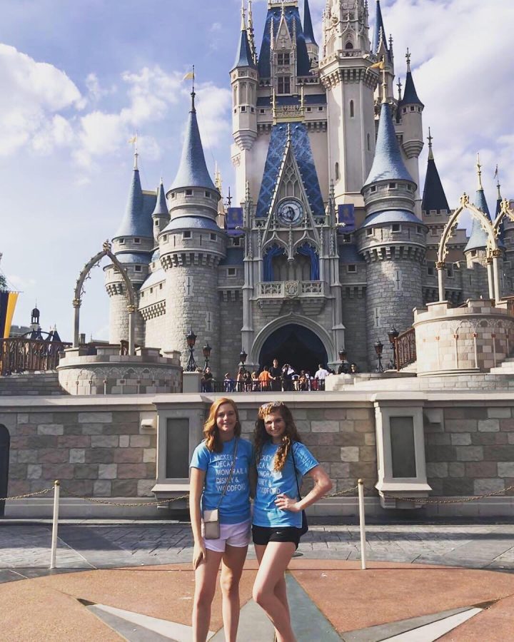 From left to right: Katherine Kelly and Katherine Crain pose for a quick picture in front of the castle. Photo by Emma Wesley