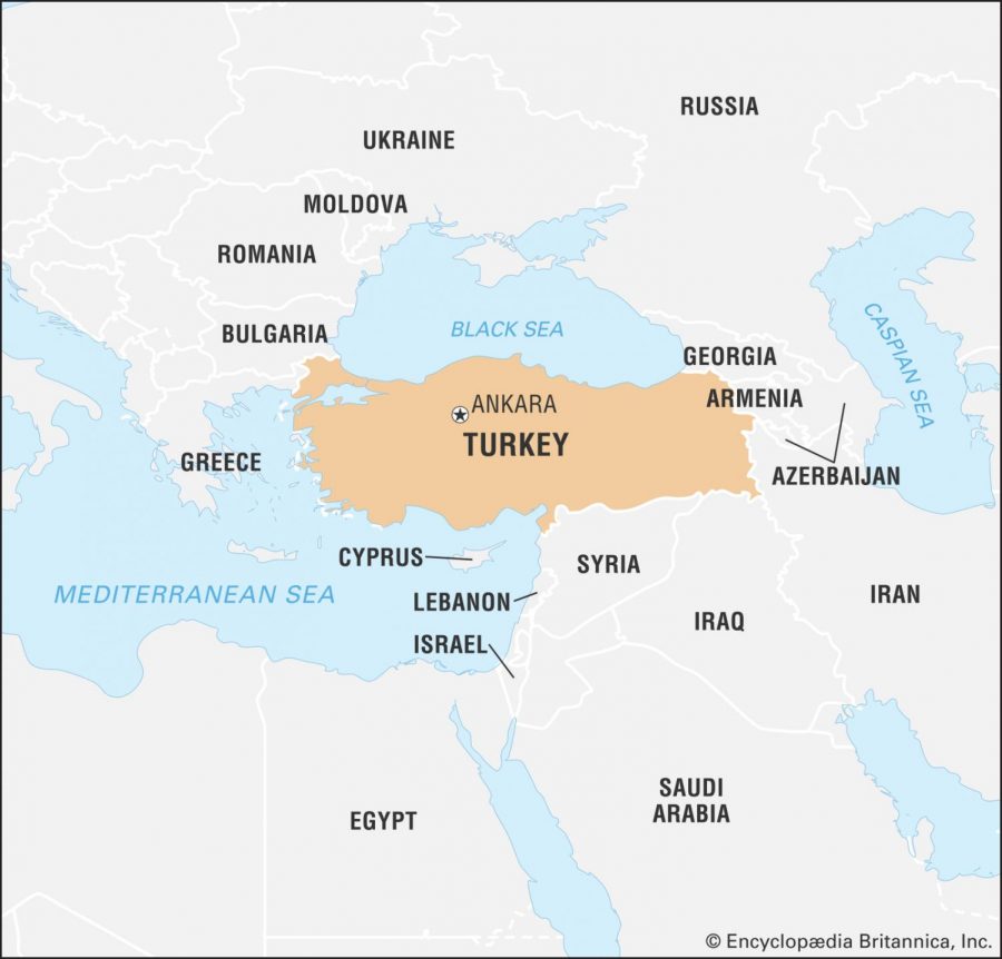 Map of Turkey.
