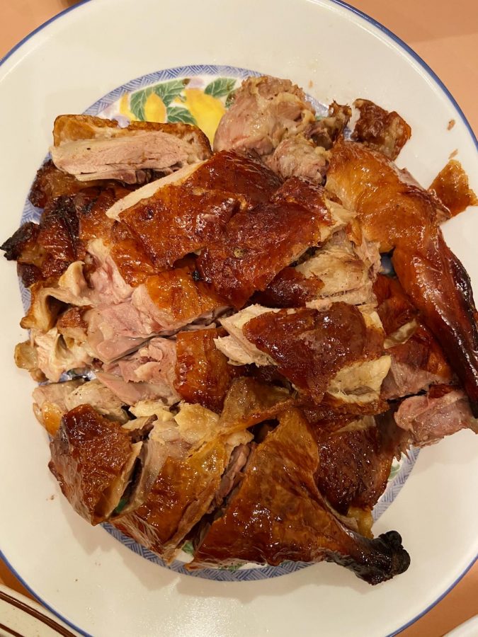 Roast duck is a staple in a celebratory meal and is a symbol of fertility.