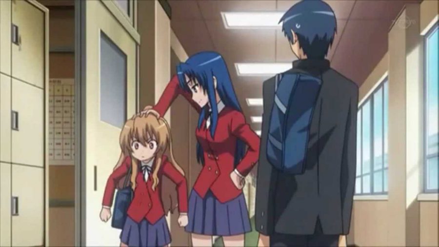 Toradora: In this school, we have the crazy Palmtop Tiger and the Dragon, also known as Taiga Aisaka and  Ryūji Takasu. In this school they are feared, but once you get to know them, they are the nicest people youve ever met. There are a lot of humorous moments in this anime, as well as a bit of romance in the mix for anyone looking for a lighthearted anime to start with. 