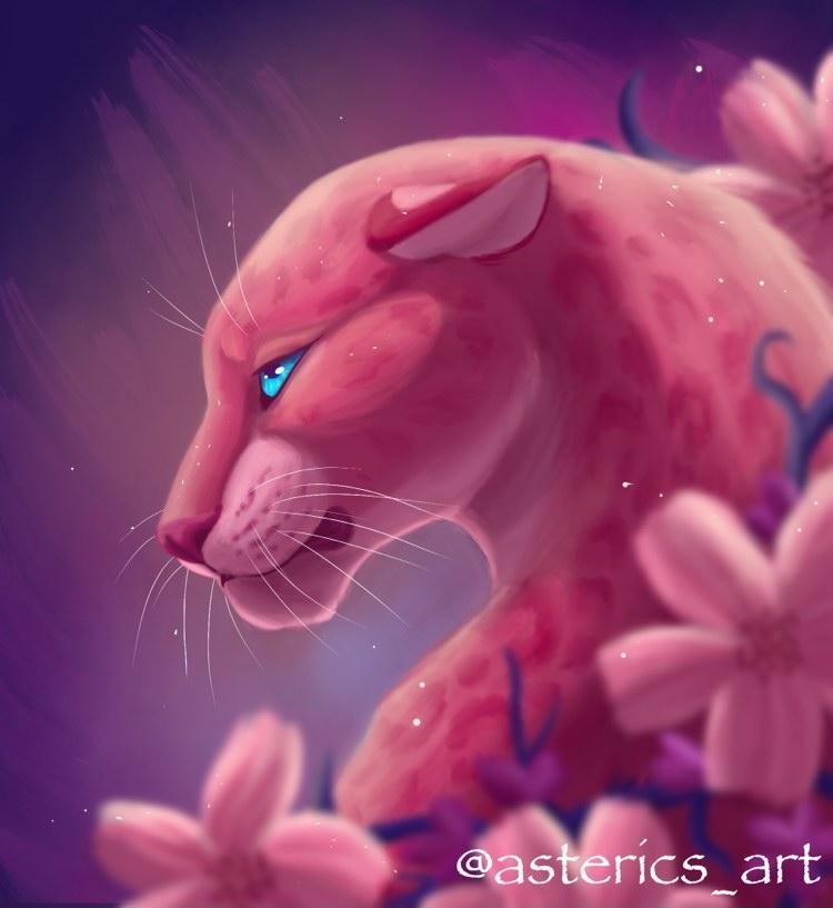 A pink leopard by Sarah S.