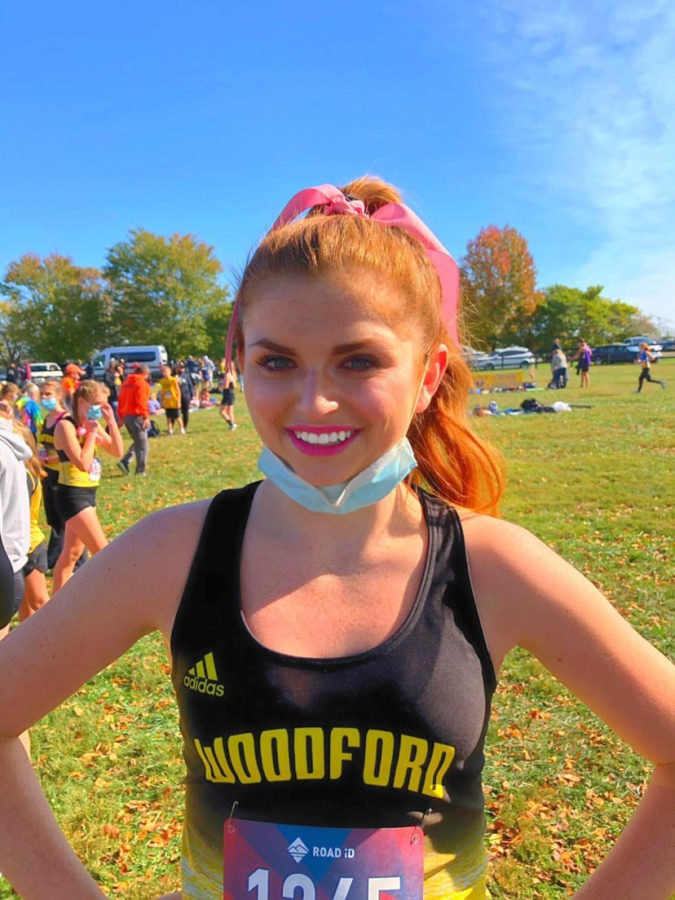 Katherine at a cross country meet from the 2020 season.