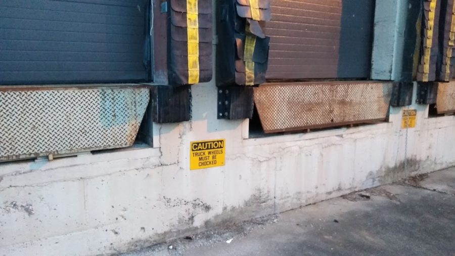 Look at the little caution sign by the loading bay! What even is chocking?