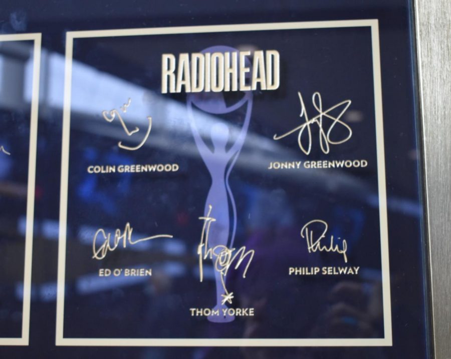 The signatures of the English rock band, Radiohead.