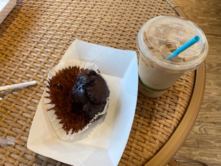 Had a delicious muffin and iced caramel macchiato one day for breakfast at a little café.