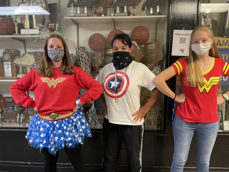 Superheros for the win!
From left to right: Reese Nickels (11), Elizabeth Raglin (11), and Madison Slugantz (11). 