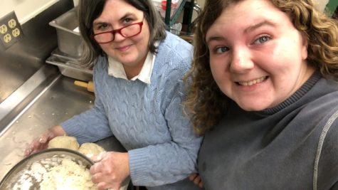 Willa and her mother, Ouita pose for a quick selfie while making up some flaky, buttery, pie dough!