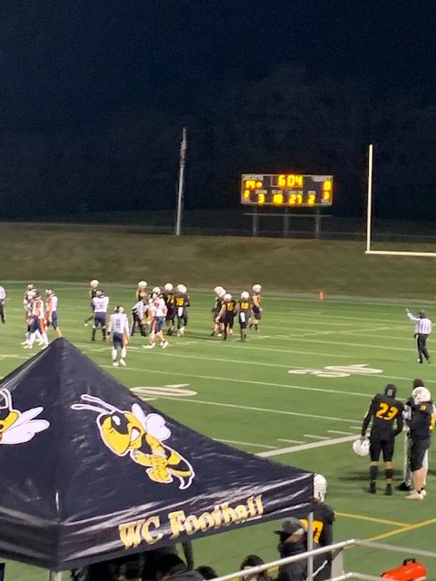 It was the 2nd quarter of the game and the football players are doing great and working hard! 