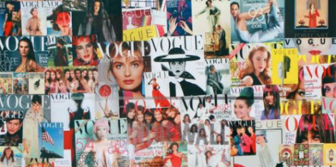A collage of Vogue covers over the years.