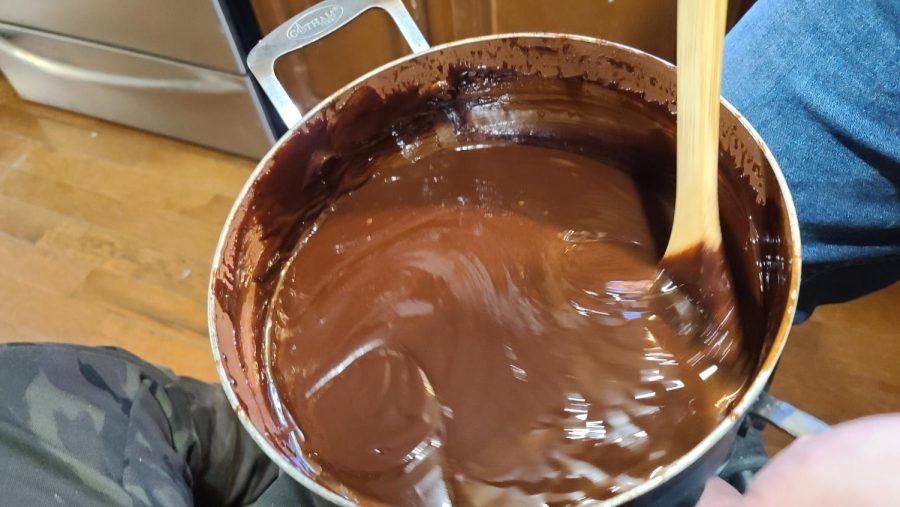 Stir some more until fudge mixture reaches the desired smooth consistency.