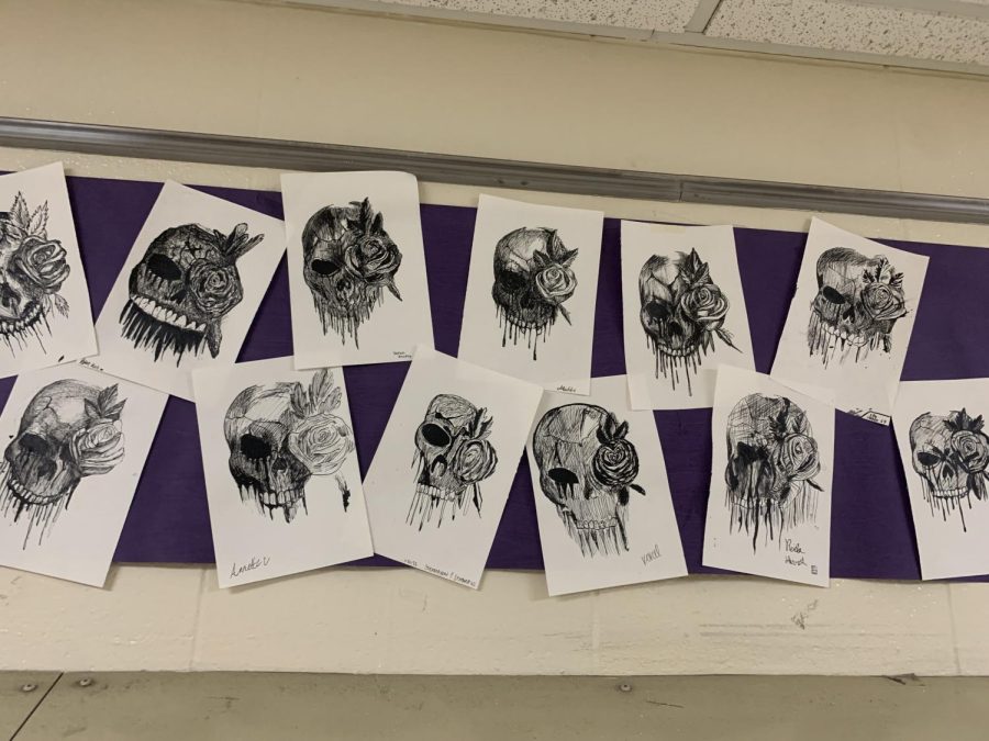 Drawing 1 G4: Drawing skulls with ink.