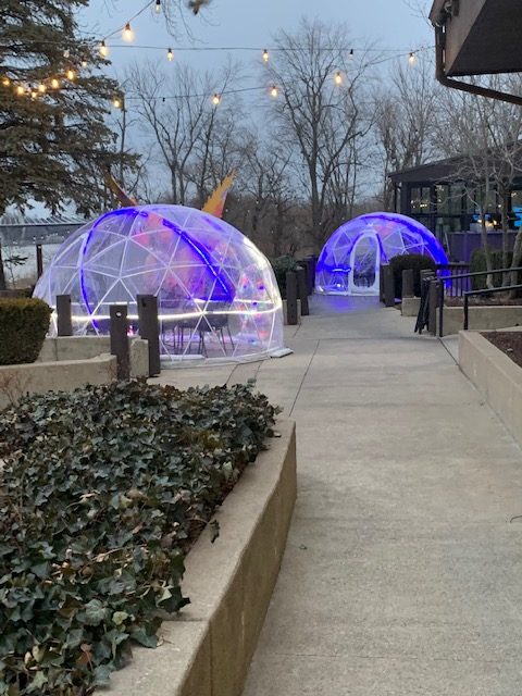 After the amazing dinner, it was getting dark, and we got to see some of the Igloos light up. It was a very pretty view and a lovely way to end the night!