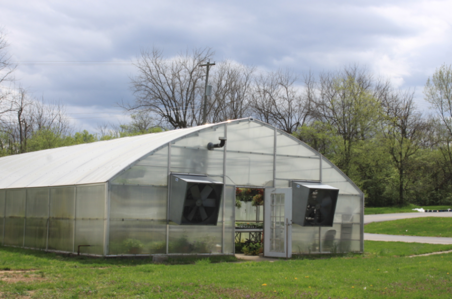 An outside view of the greenhouse. 