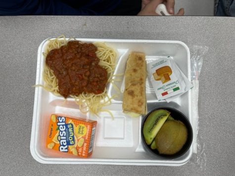 Spaghetti served at school
