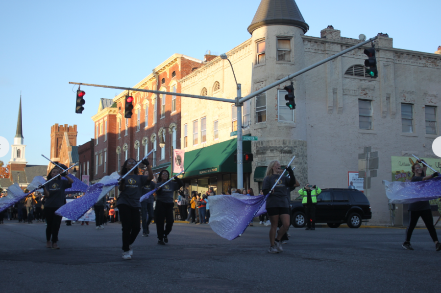 The WCHS color guard kicking off the beginning of the parade  