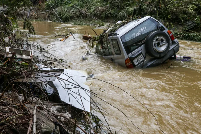 Knott County emergency rescue vehicle is washed away.