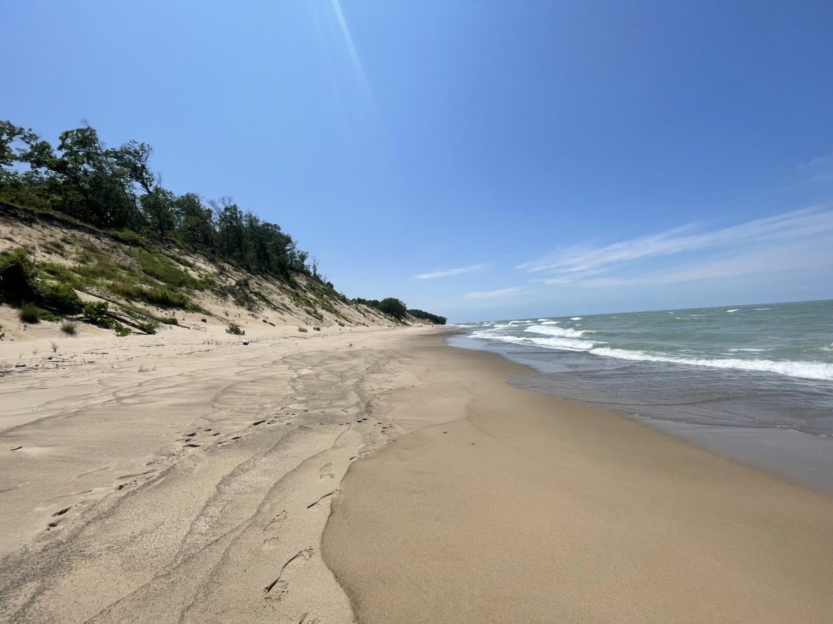 Sand dunes line the beaches of southern Lake Michigan