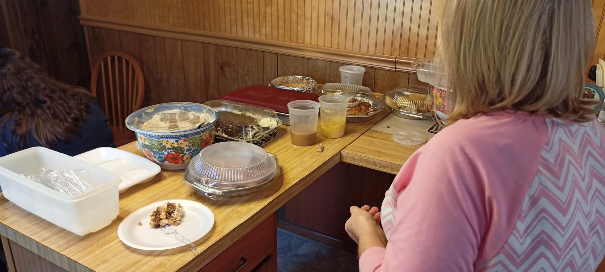 The vast variety of foods that still had a few days of food left after Thanksgiving. Although since we were late half of the food had been eaten, it was still amazing.