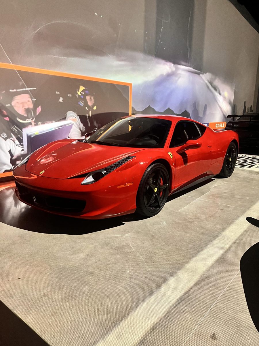 Ferrari 458 in the iconic Ferrari red color.