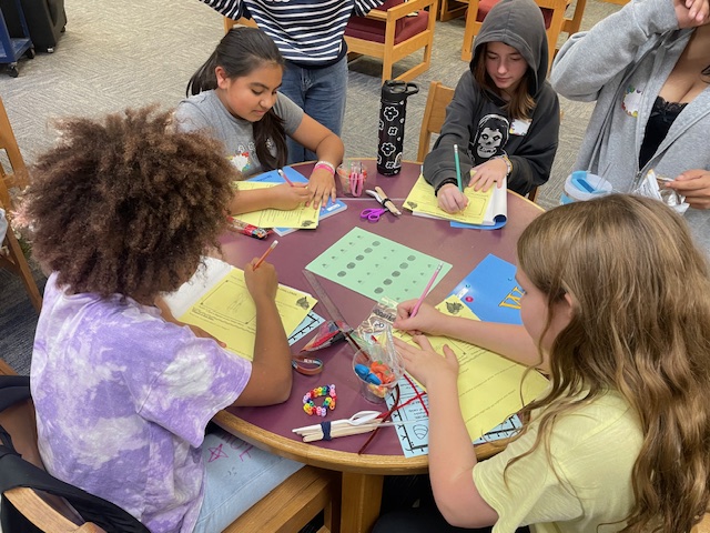 GEMS girls work on their first project.