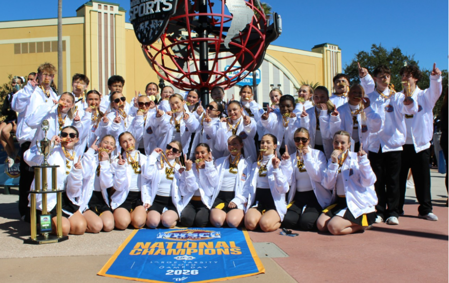 WCHS Cheer team in the ESPN Wide World of Sports right after winning the national title (Photo taken by Jamie Batista)