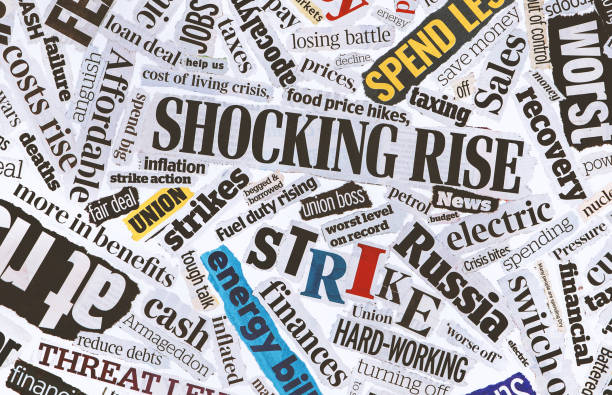 Collage of newspaper headline clippings